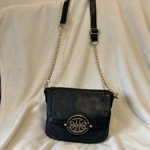 Pre-Owned Vintage TORY BURCH soft black pebbled leather “crossbody/clutch”